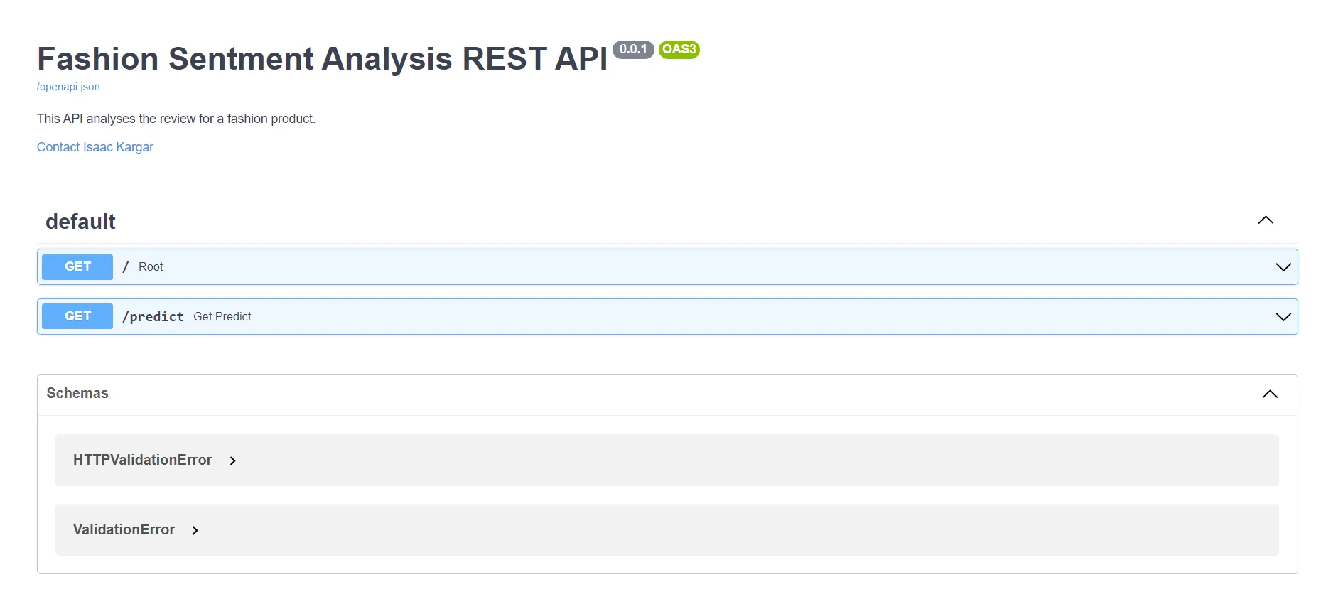 FastAPI interactive docs
