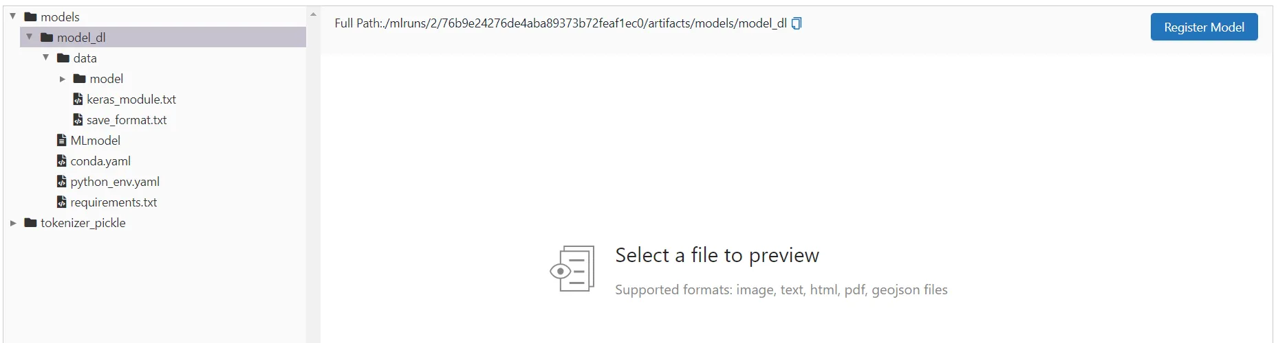 Registering a model in MLflow model registry